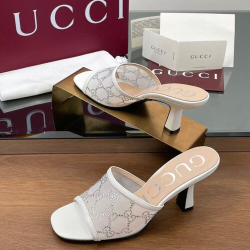 Alternative view of Gucci GG Crystal Mesh High-Heeled Mules