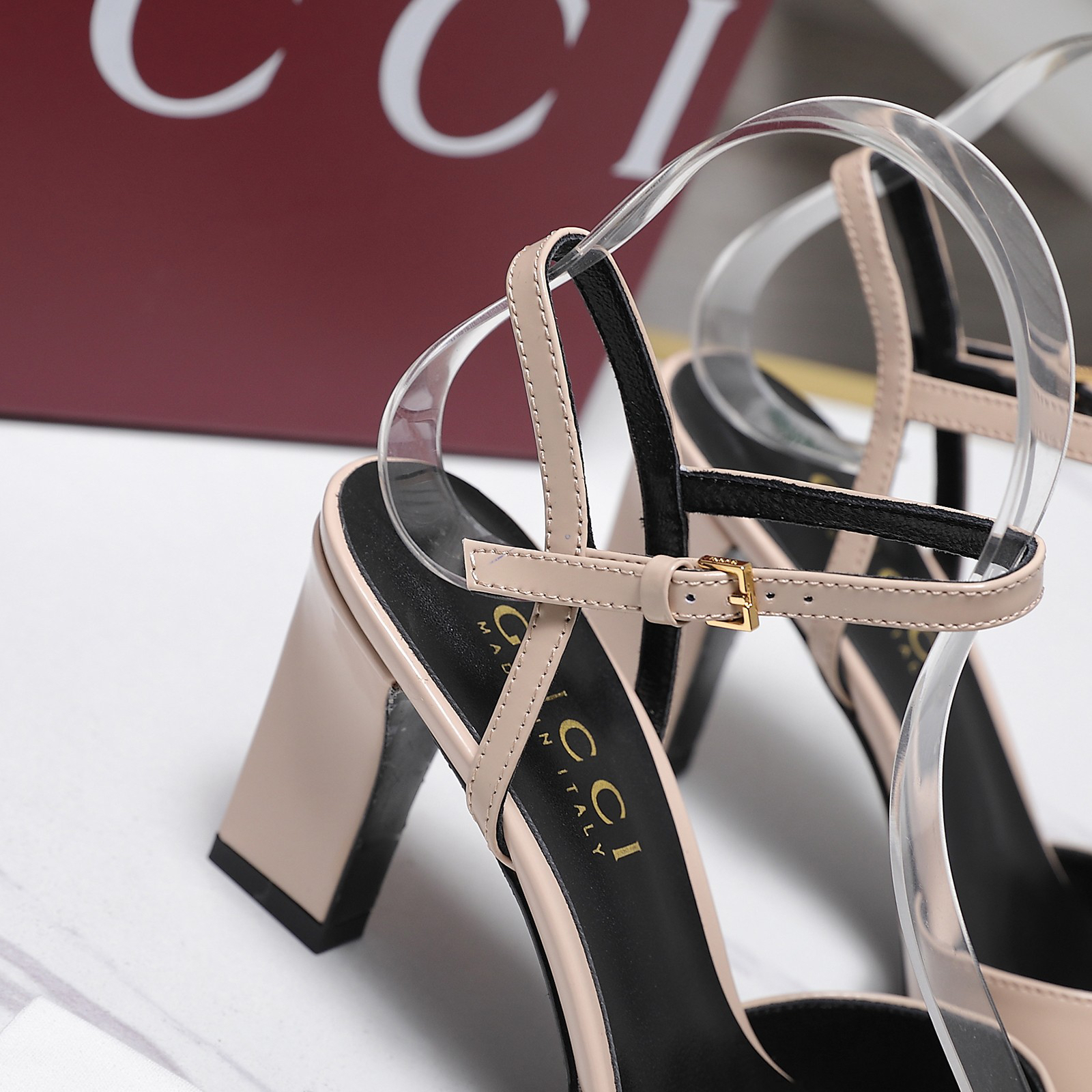 Gucci Horsebit Square Toe Chunky Heel Sandals - Image 10