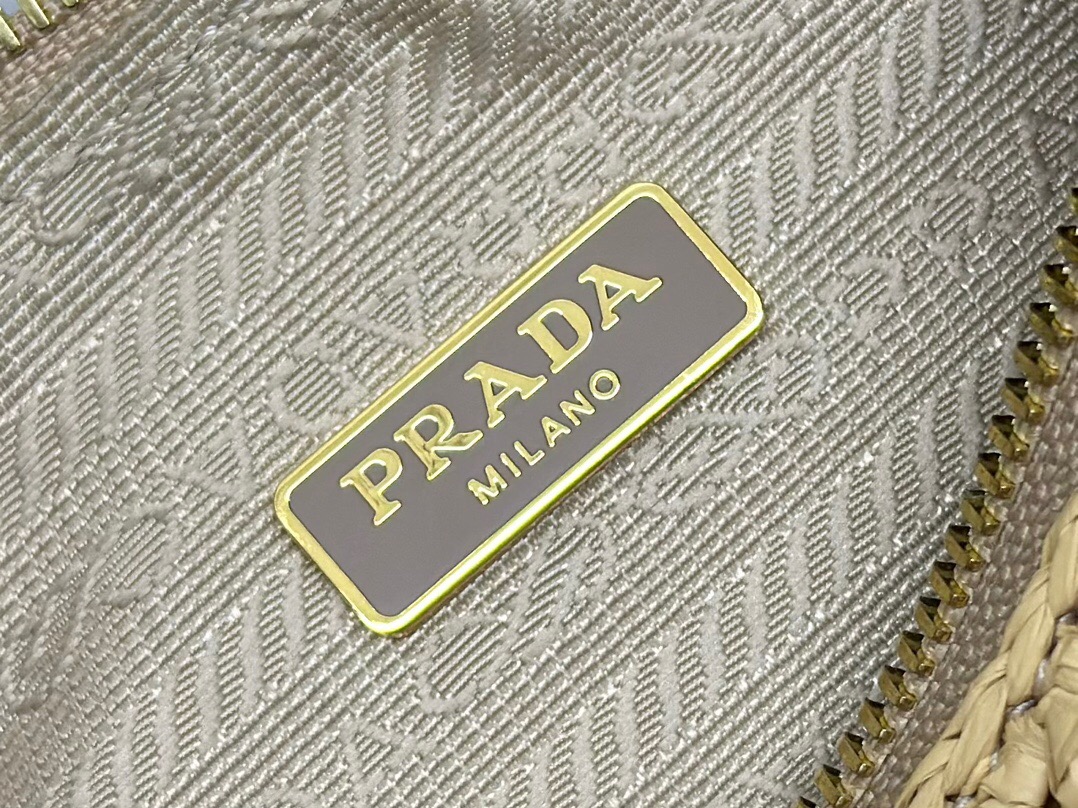 Bolso hobo de rafia de ganchillo de Prada, bolso de rafia tejido para la axila - Image 10