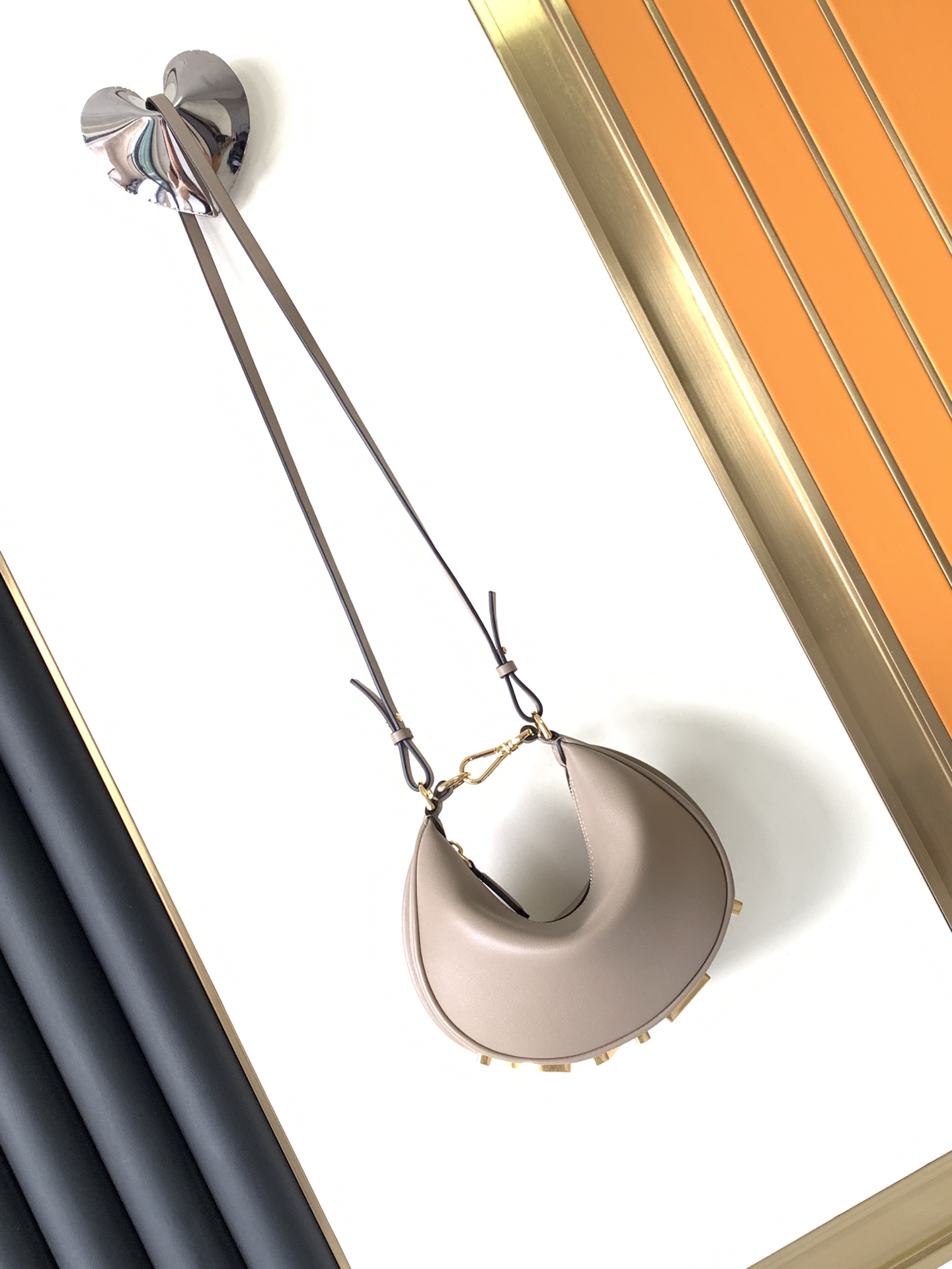 Fendi Fendigraphy Mini Crescent-Shaped Underarm Bag - Image 10