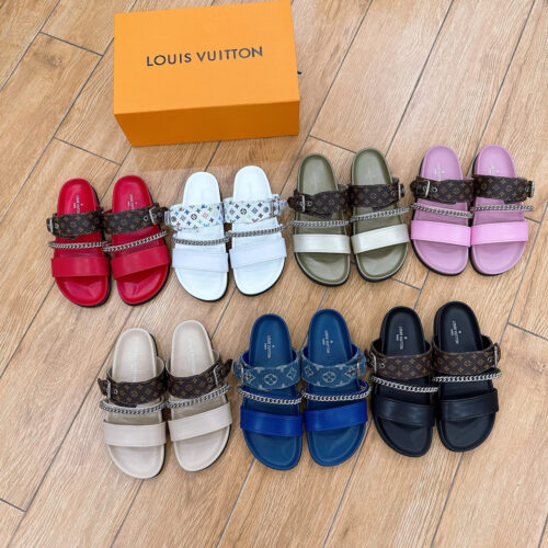 Louis Vuitton LV Sunset Denim Chain Sandals