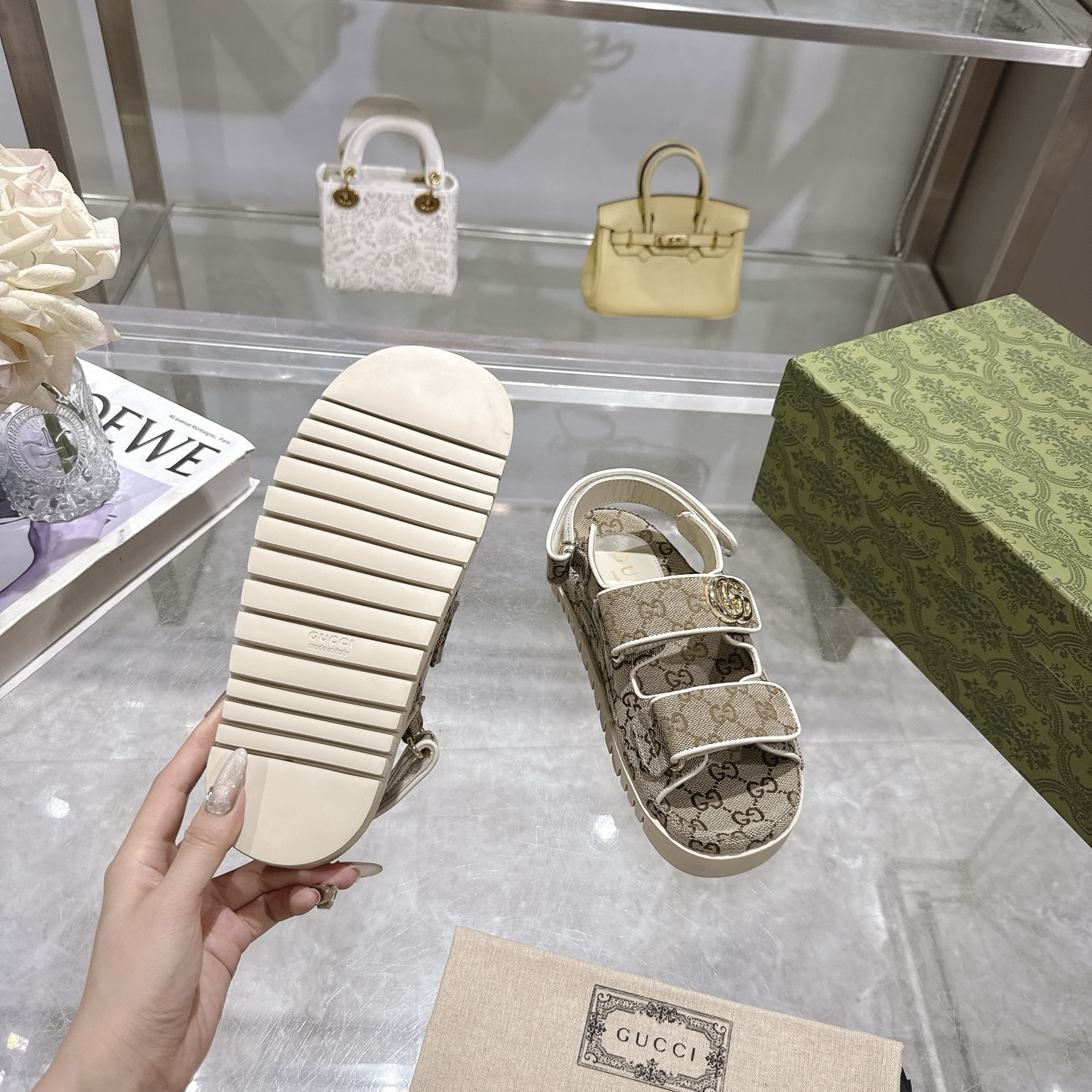 Gucci Double G Velcro Platform Sandals - Image 10
