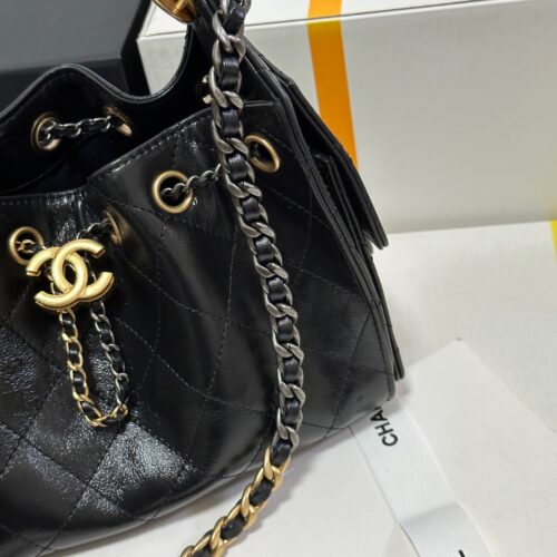 Alternative view of CHANEL 25 Mini Drawstring Bucket Bag Highest-Grade Replica