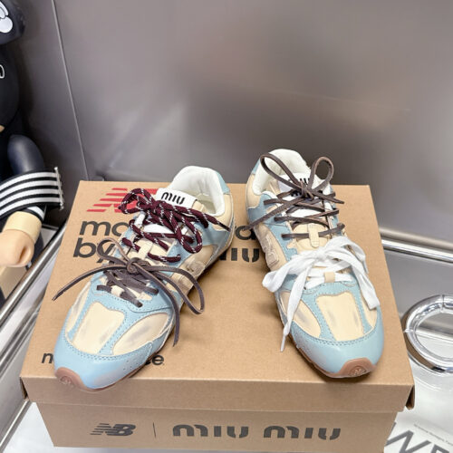 Miu Miu × New Balance Collaboration Retro Distressed Casual Running Shoes for Couples