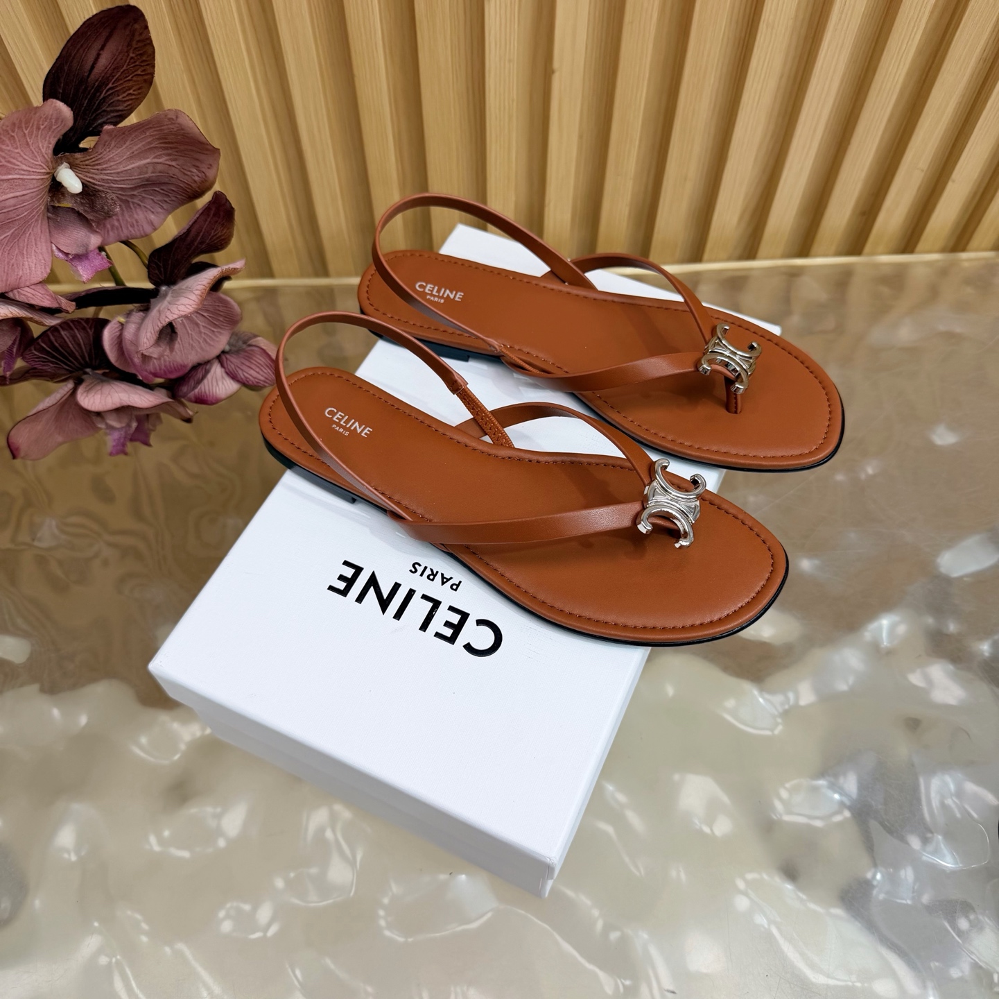 CELINE thong back strap flat sandals - Image 2