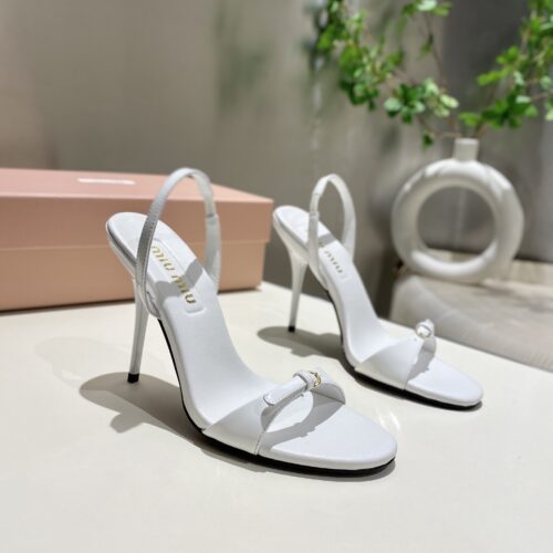 Alternative view of Miu Miu Bow-Tie Stiletto Sandals with Back Strap Open Toe