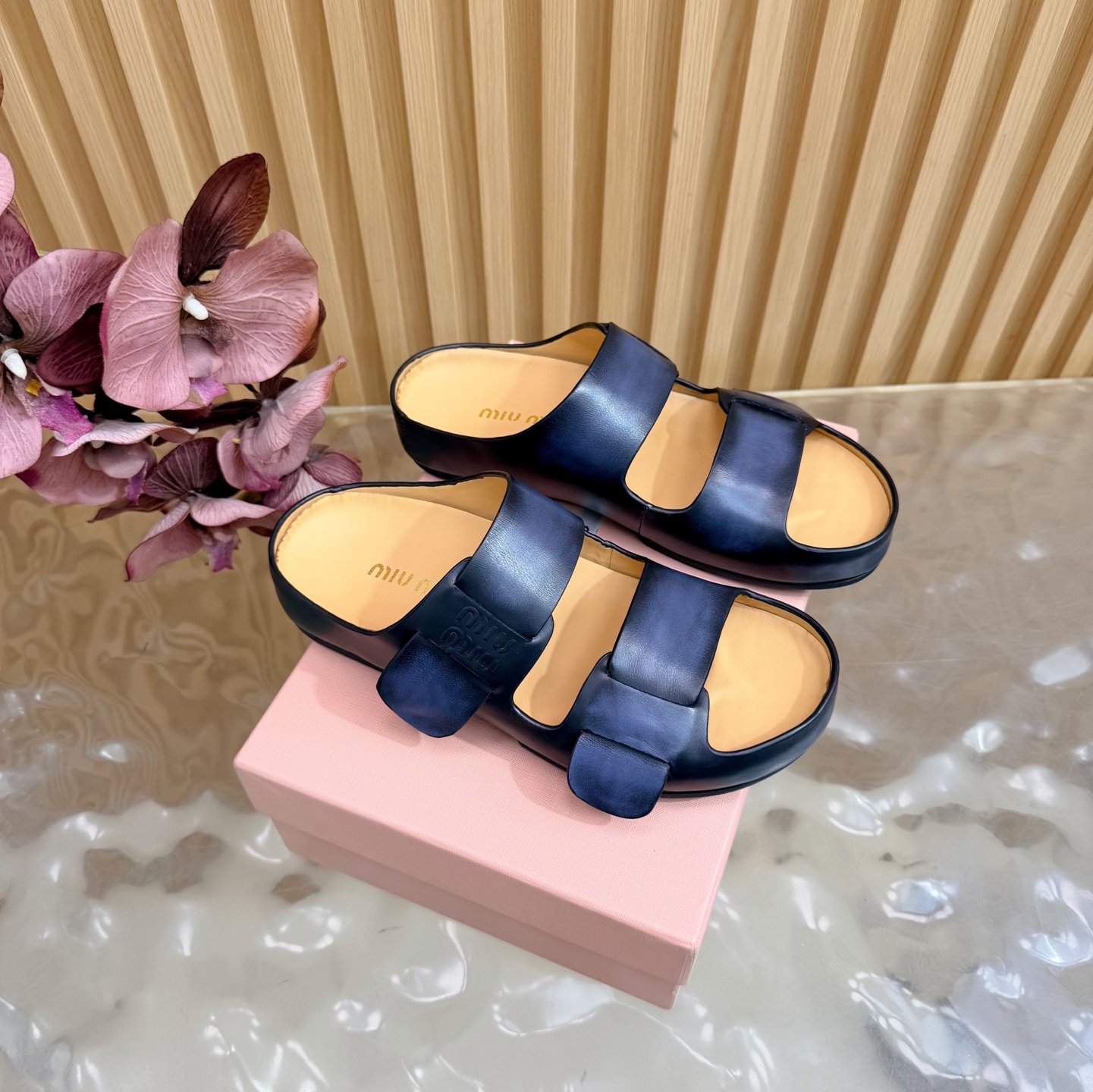 Miu Miu Double Velcro Platform Birkenstock Sandals - Image 2
