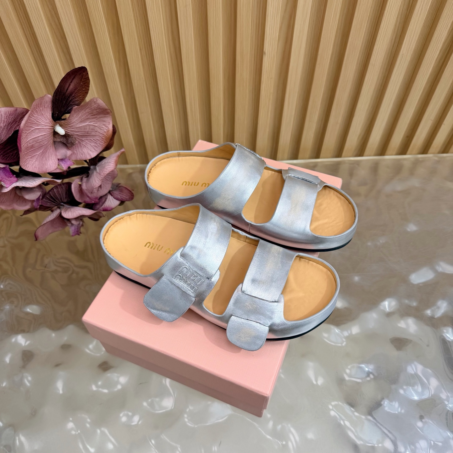 Miu Miu Double Velcro Platform Birkenstock Sandals