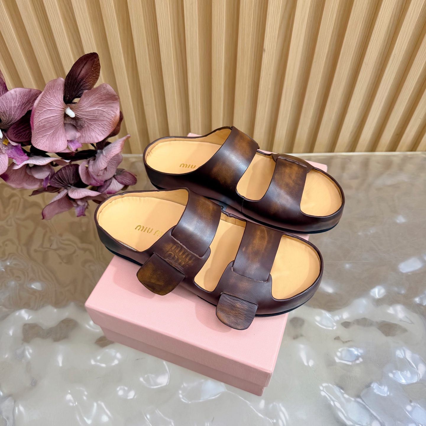 Miu Miu Double Velcro Platform Birkenstock Sandals - Image 3