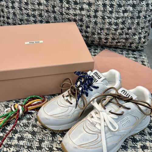 Miu Miu distressed color-washed retro casual dad sneakers