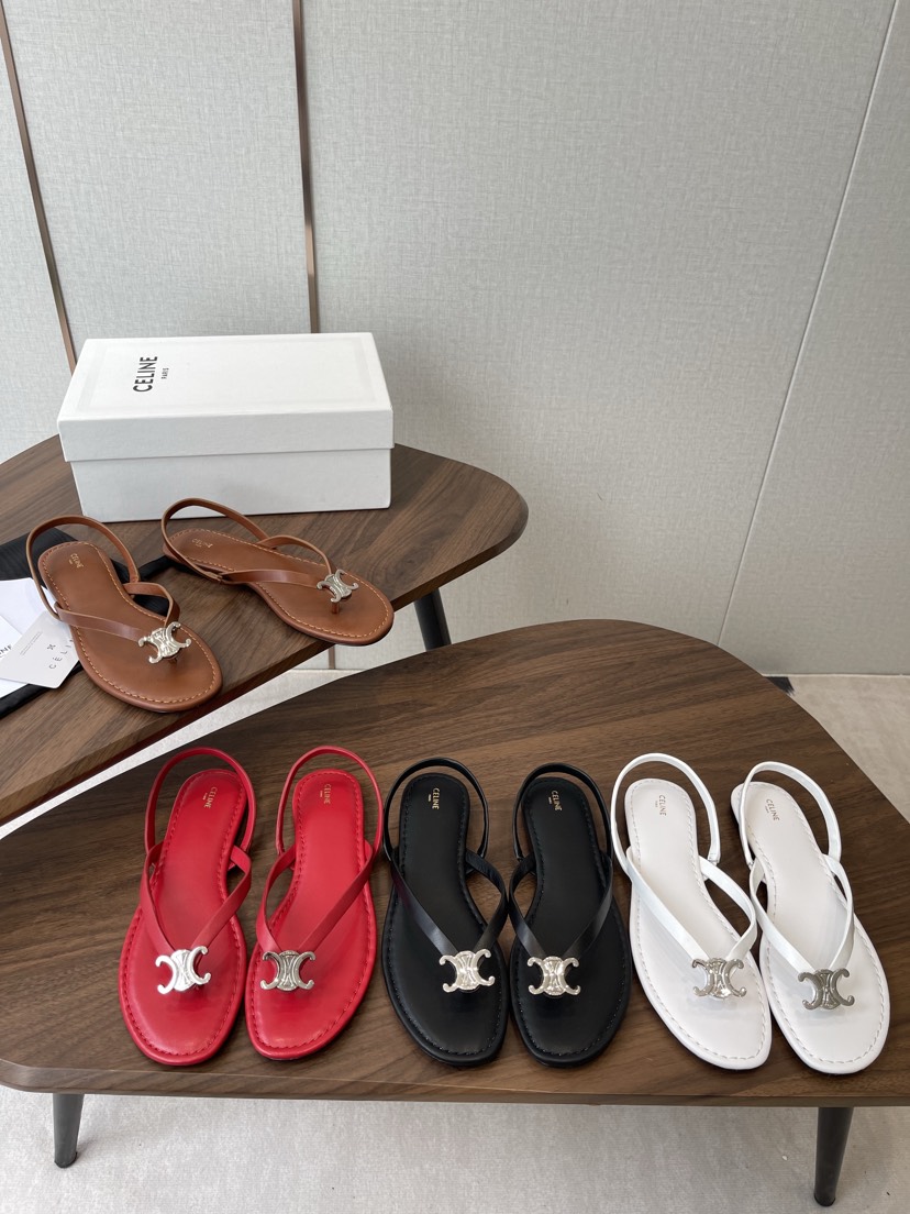 CELINE thong back strap flat sandals