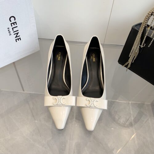 CELINE Arc de Triomphe Bow Pointed-Toe Stilettos