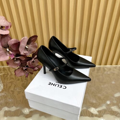 Alternative view of CELINE Mary Jane pointed-toe stiletto heels