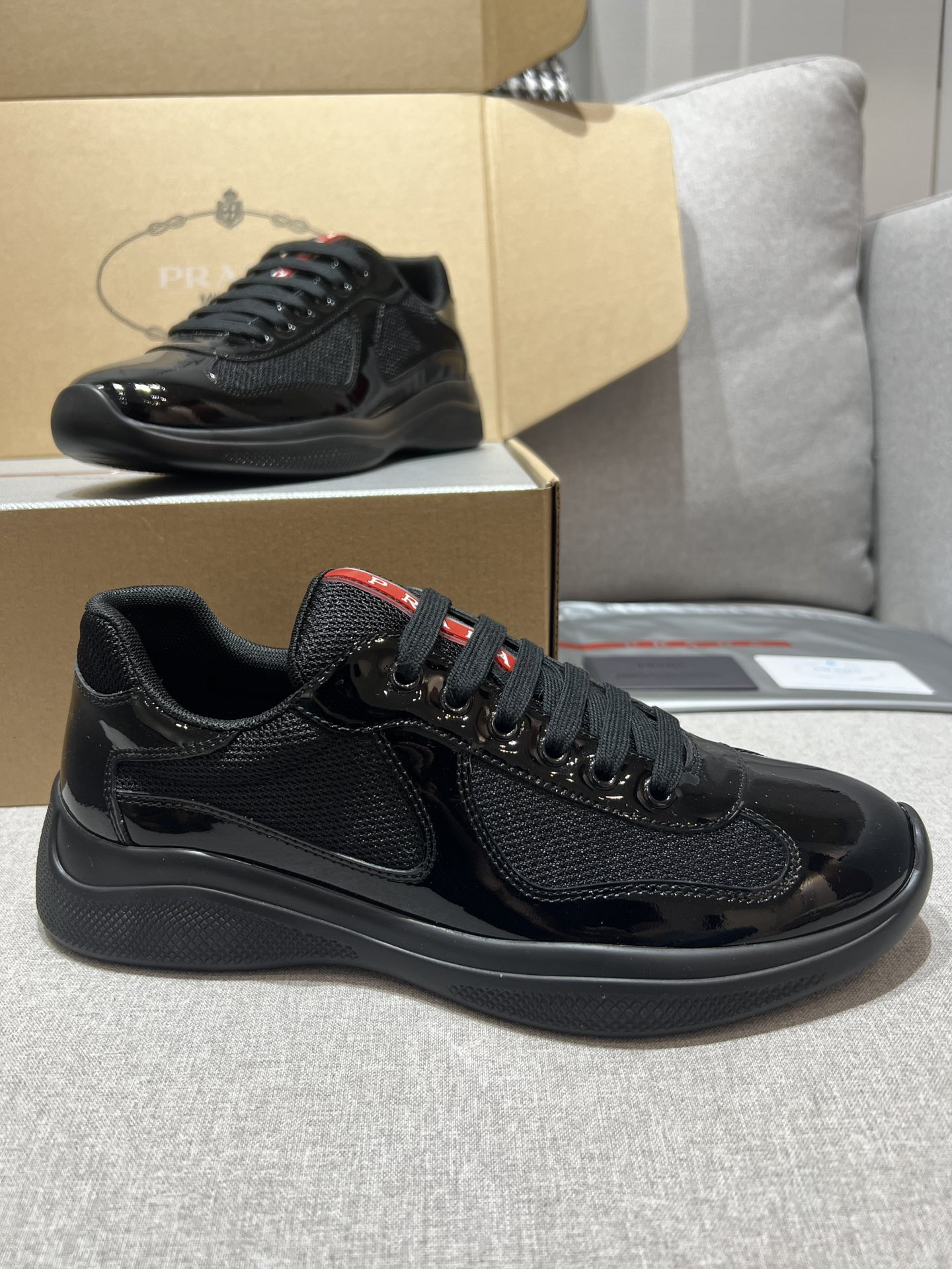 PRADA Prax 01 Glossy Mesh Casual Sneakers - Image 6