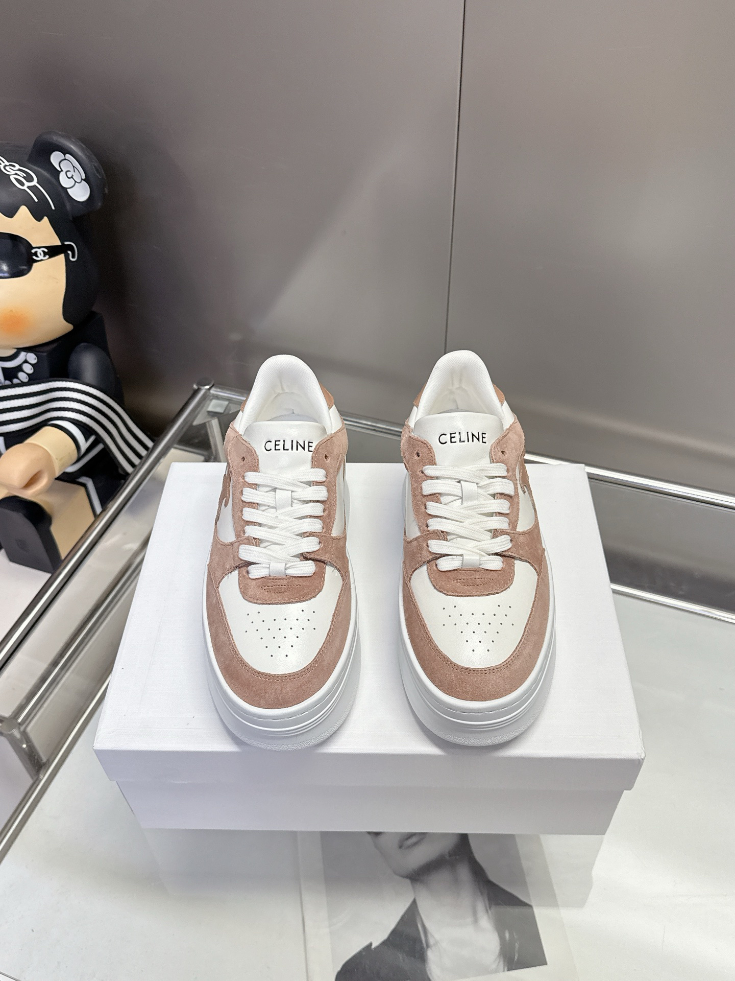 CELINE Arc de Triomphe Color Block Platform Casual Sneakers - Image 2