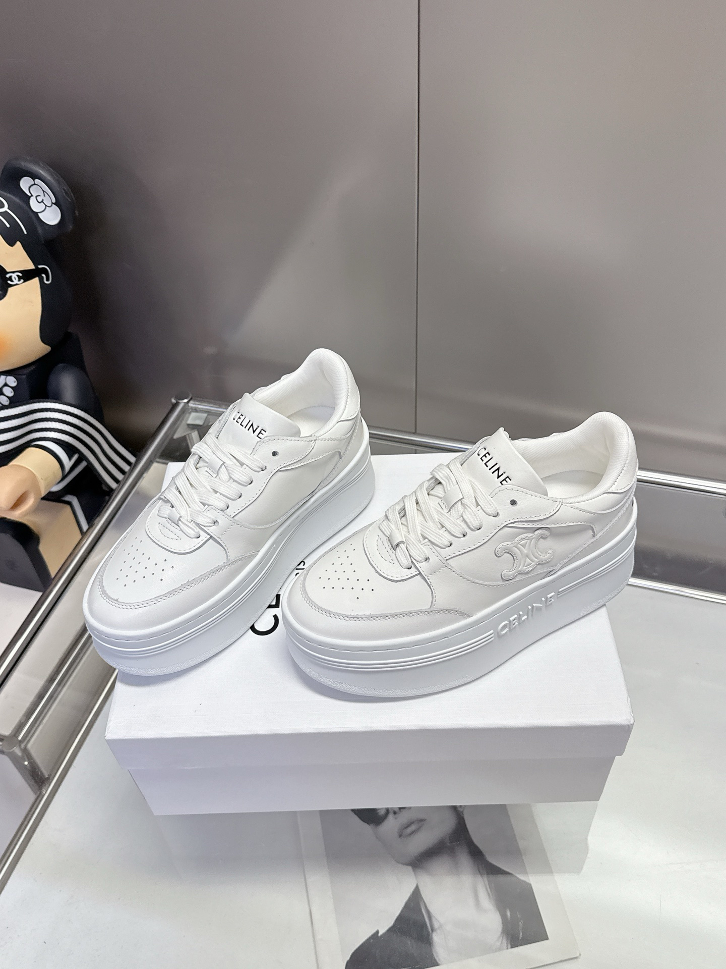 CELINE Arc de Triomphe Color Block Platform Casual Sneakers - Image 4