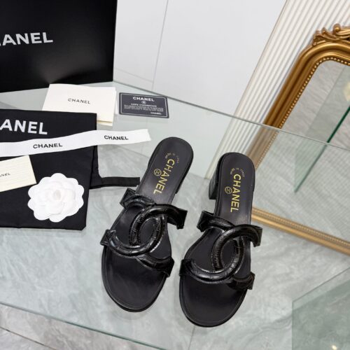 Alternative view of CHANEL Double C Woven Chunky Heel Sandals