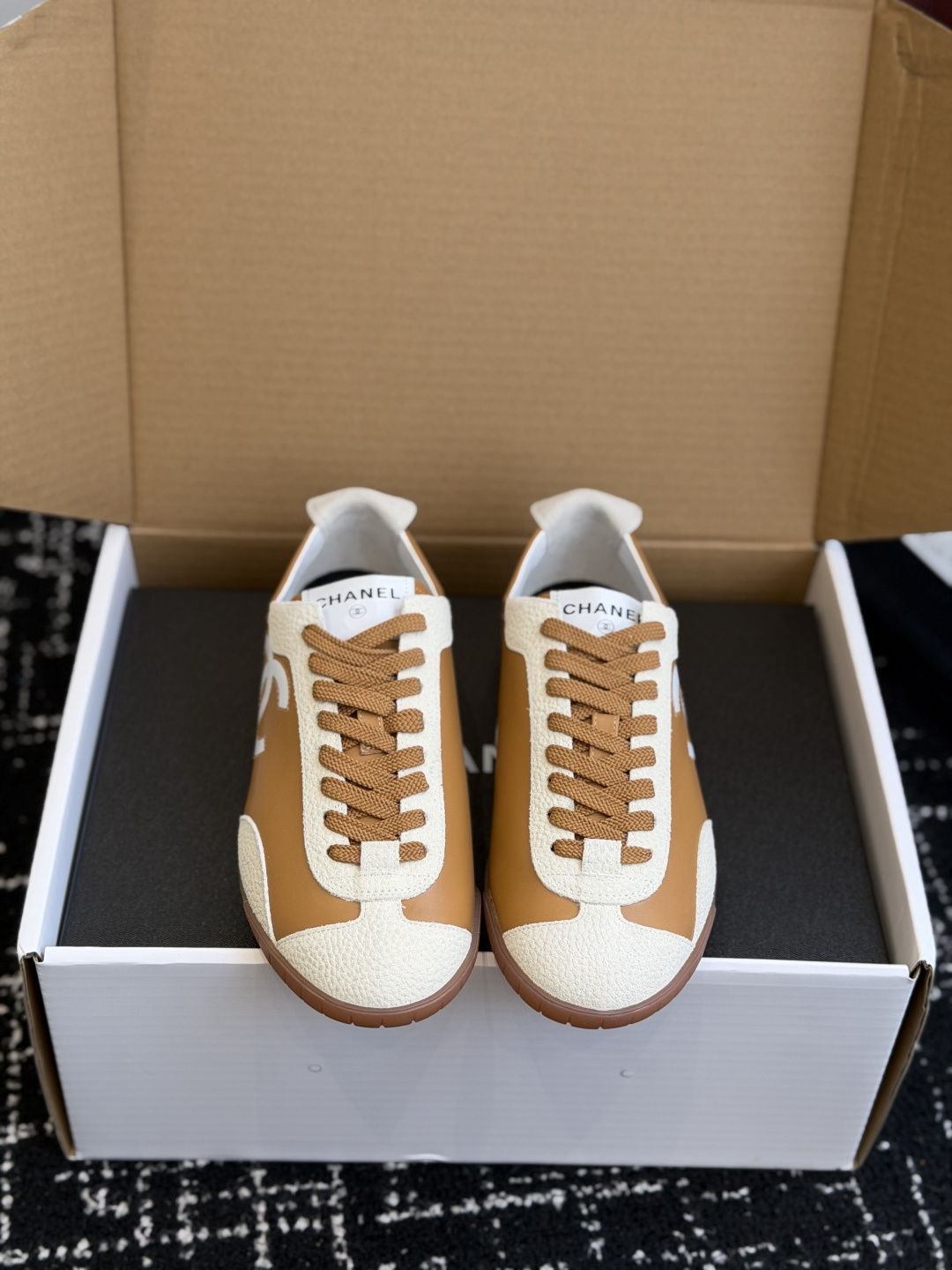 CHANEL Retro Color Block German Training Casual Sneakers - Image 3