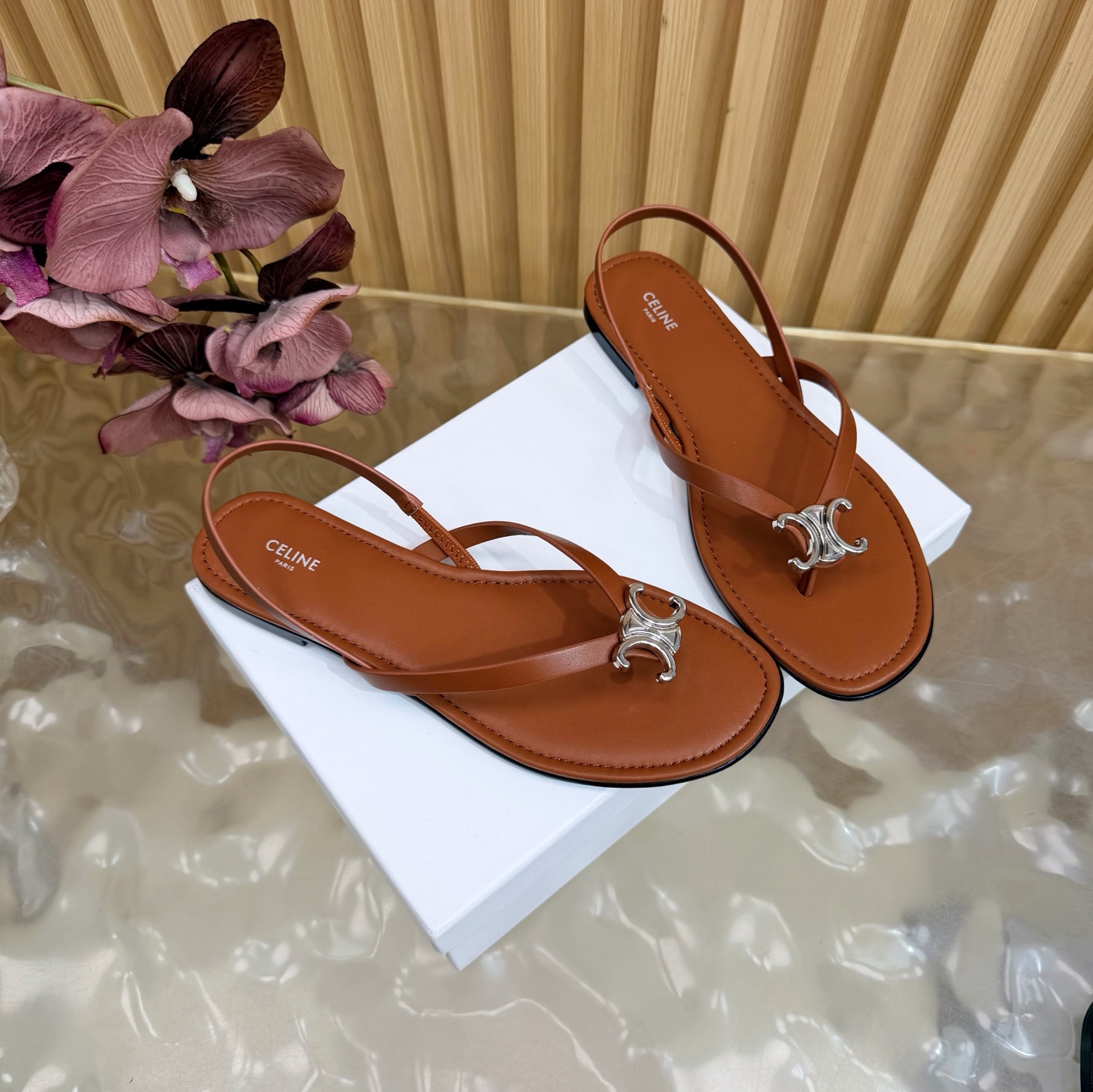 CELINE thong back strap flat sandals - Image 3
