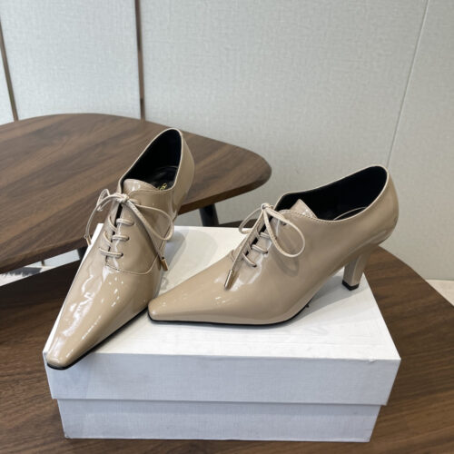 Alternative view of CELINE patent leather pointed-toe lace-up Oxford shoes