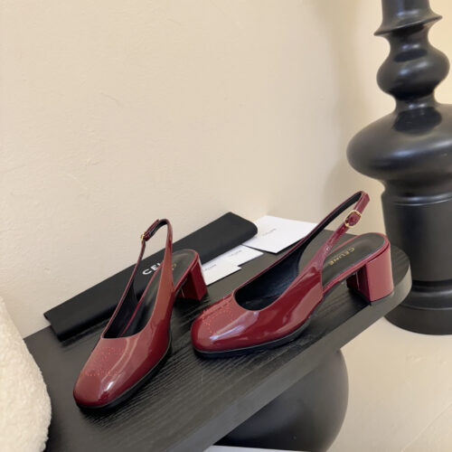 Alternative view of CELINE Perforated Arc de Triomphe Backless Chunky Heel Mary Jane Sandals