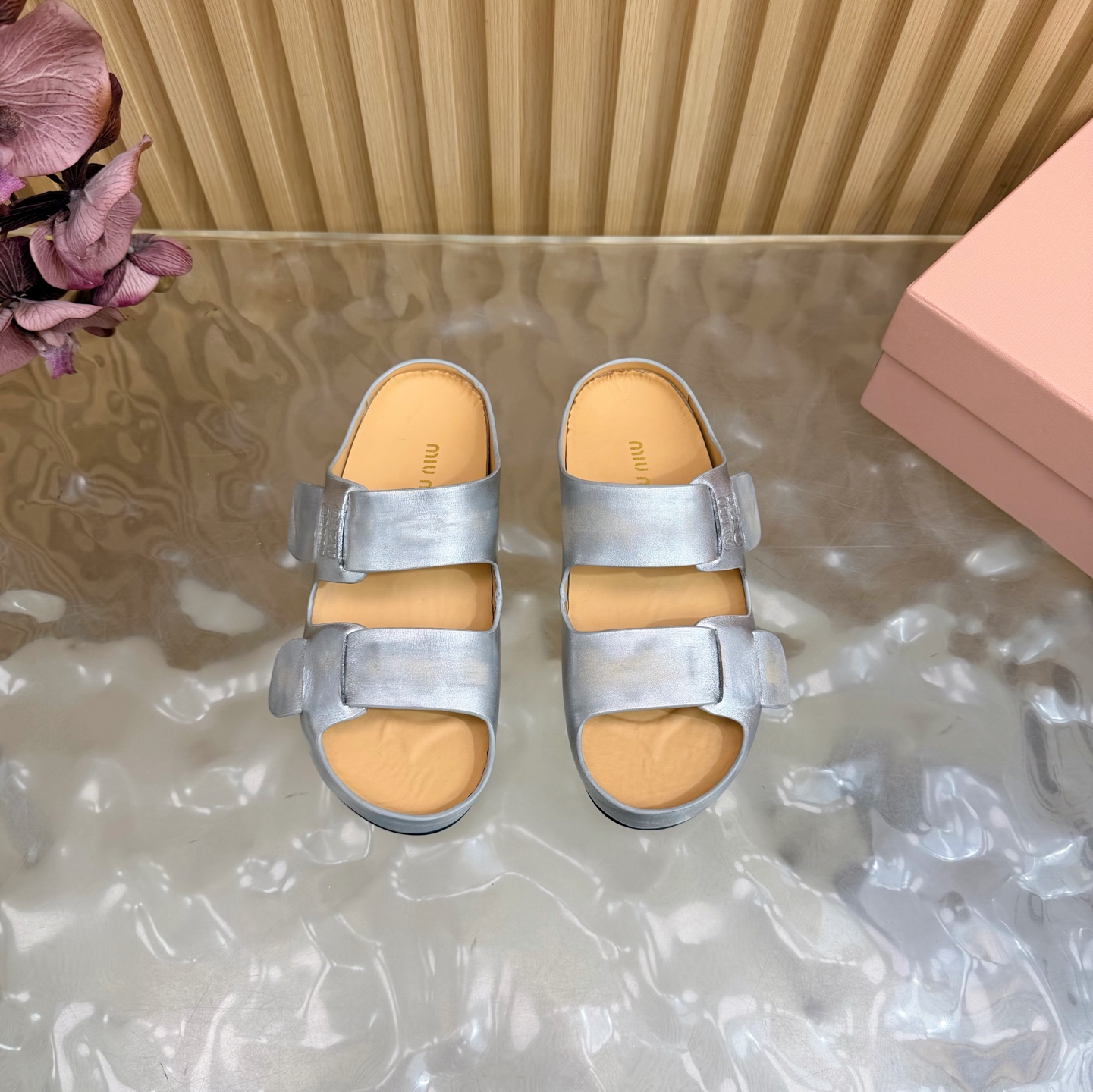 Miu Miu Double Velcro Platform Birkenstock Sandals - Image 5