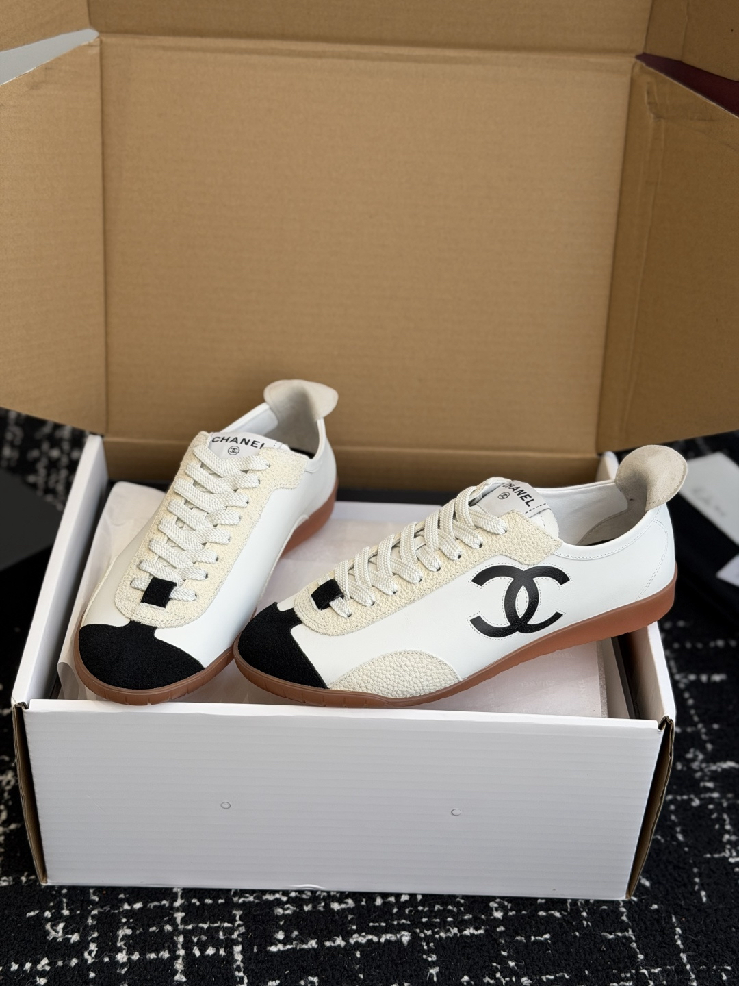 CHANEL Retro Color Block German Training Casual Sneakers - Image 5