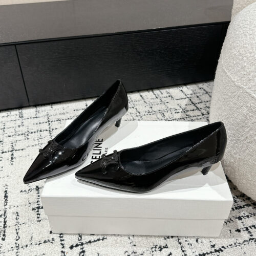 Alternative view of CELINE Arc de Triomphe kitten heel pointed-toe pumps in the same color