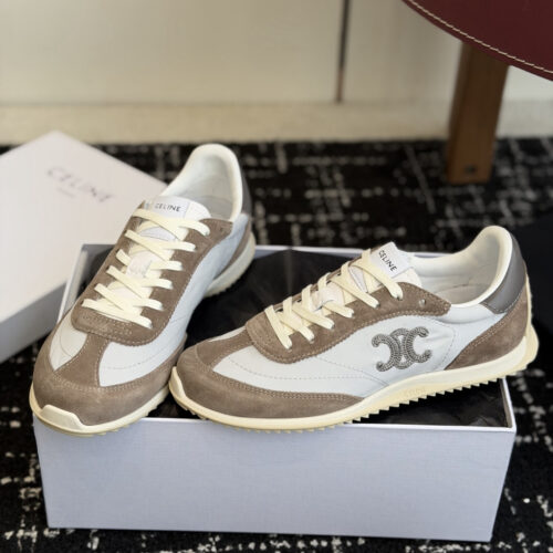 CELINE Arc de Triomphe Embroidered Color Block German Forrest Gump Shoes