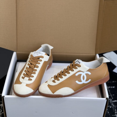 CHANEL Retro Color Block German Training Casual Sneakers