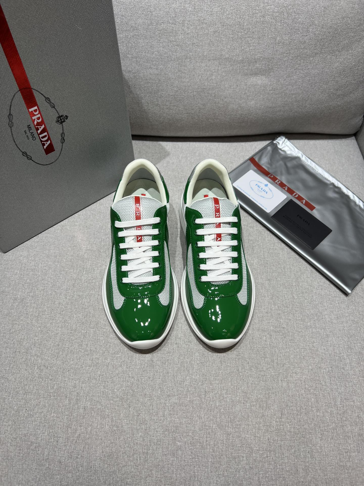 PRADA Prax 01 Glossy Mesh Casual Sneakers - Image 8