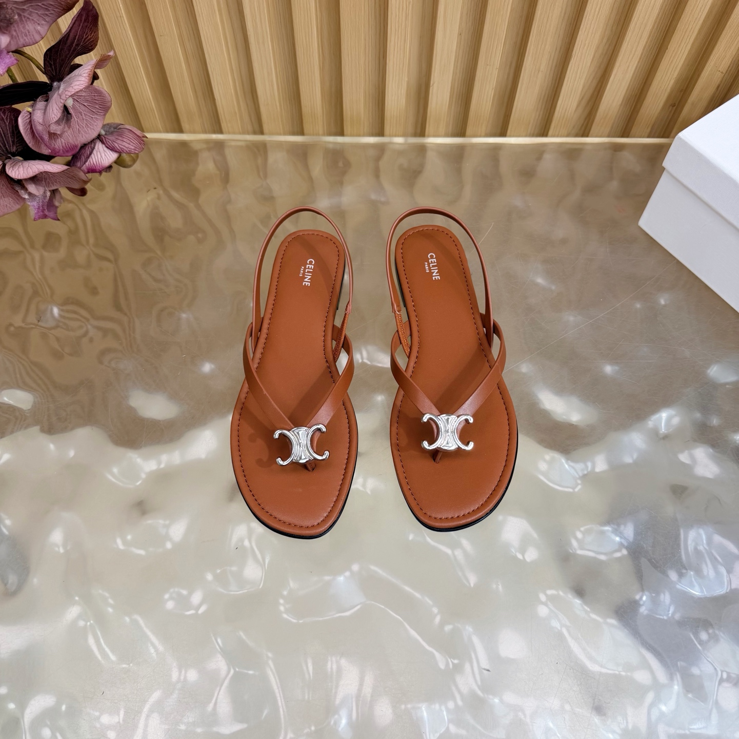 CELINE thong back strap flat sandals - Image 4