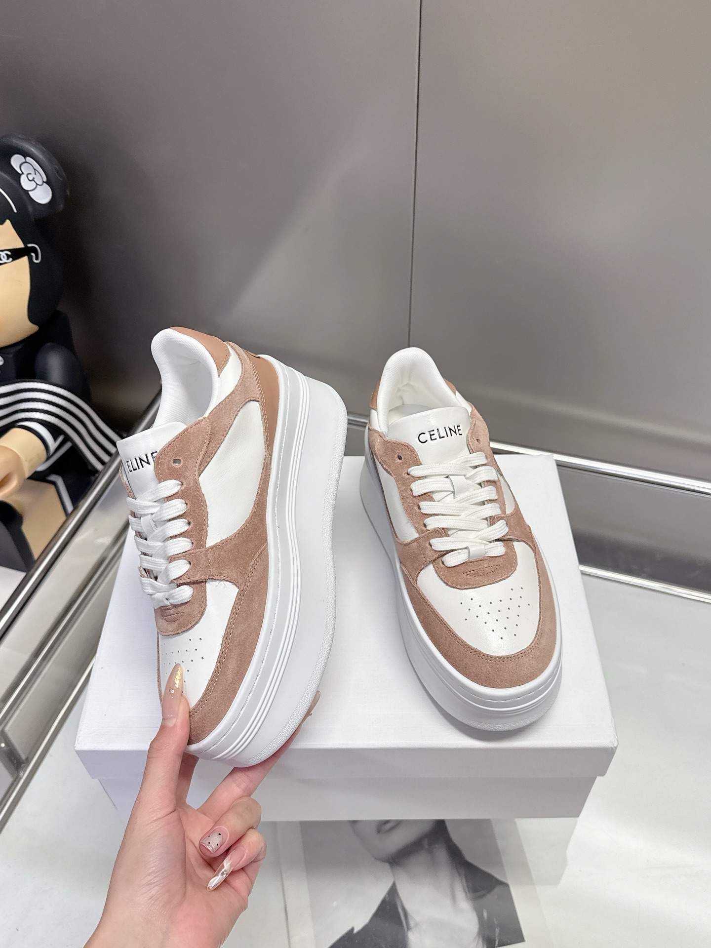 CELINE Arc de Triomphe Color Block Platform Casual Sneakers - Image 5