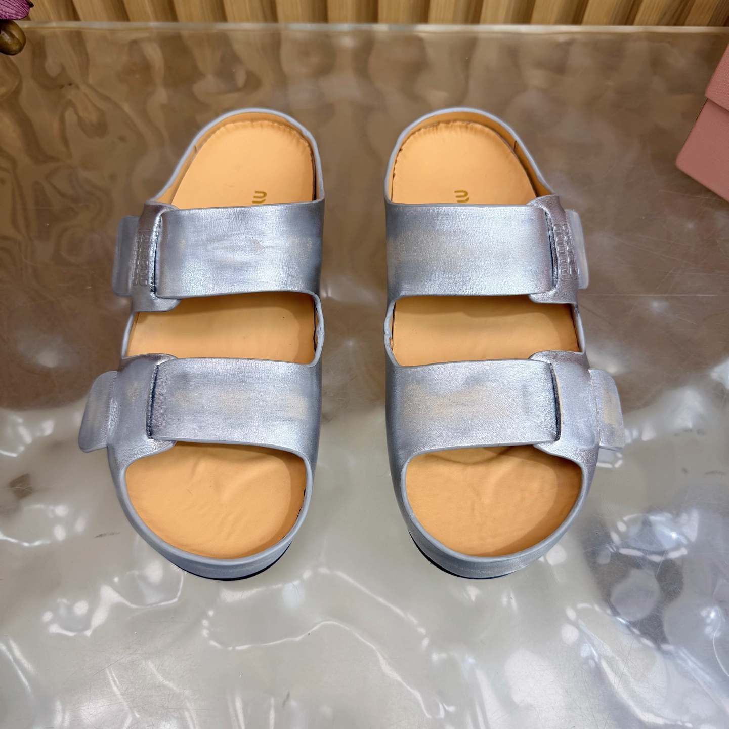 Miu Miu Double Velcro Platform Birkenstock Sandals - Image 6