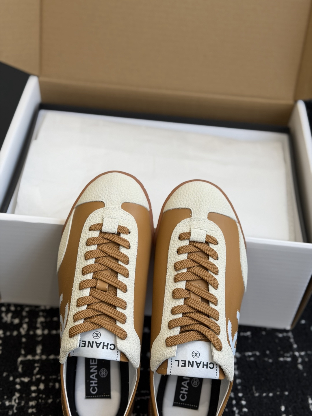 CHANEL Retro Color Block German Training Casual Sneakers - Image 8