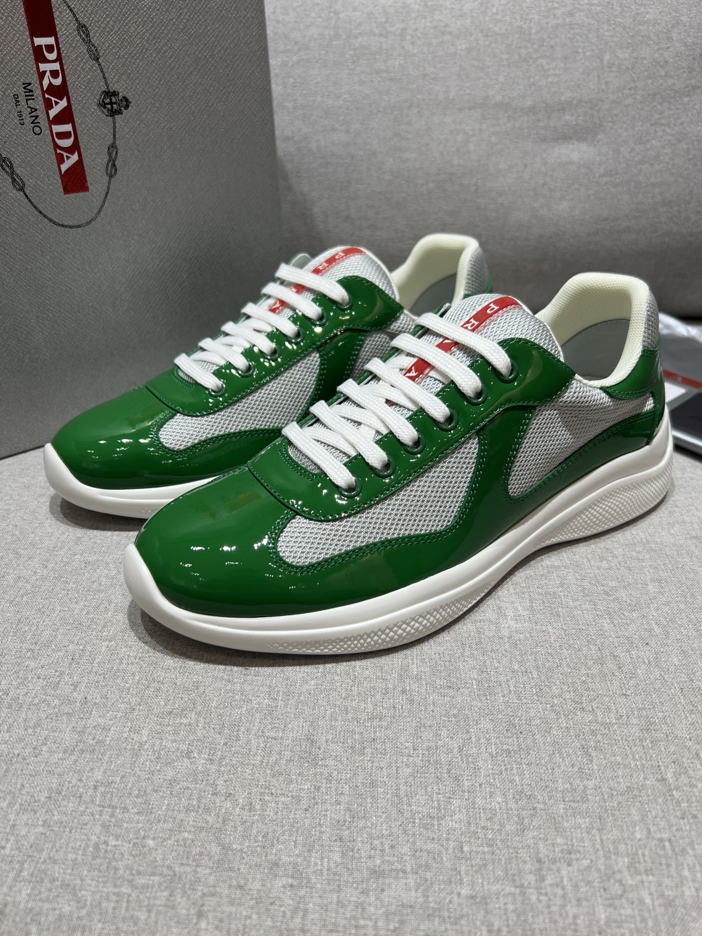 PRADA Prax 01 Glossy Mesh Casual Sneakers - Image 9