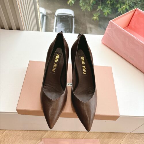 Alternative view of Miu Miu Retro Pointed Toe V-Cut Stiletto Heels