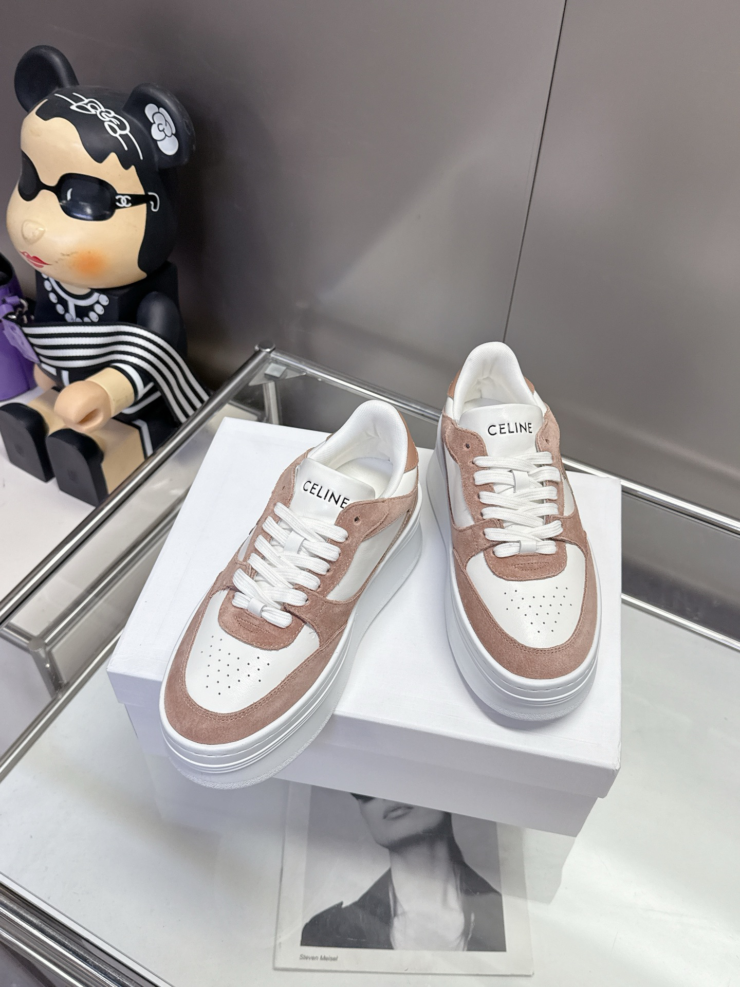 CELINE Arc de Triomphe Color Block Platform Casual Sneakers - Image 6