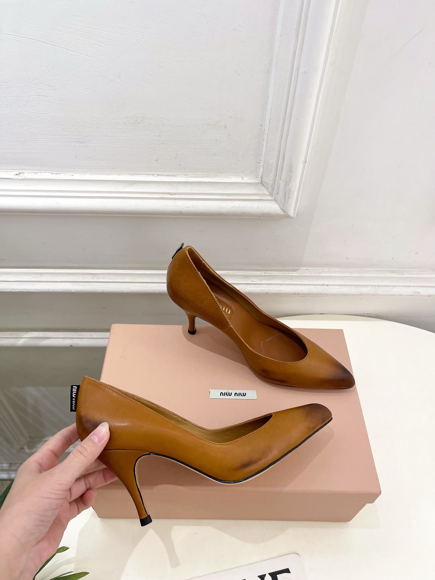 Miu Miu Vintage Hand-Drawn Gradient Pointed-Toe Stiletto Heels - Image 6