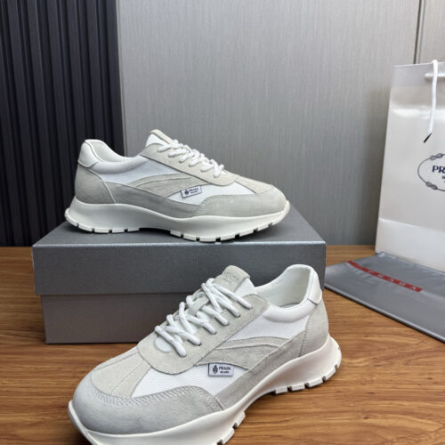 Alternative view of PRADA Retro Suede Patchwork Casual Running Shoes, Unisex
