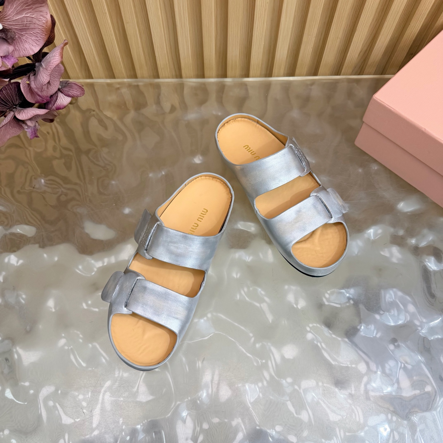 Miu Miu Double Velcro Platform Birkenstock Sandals - Image 7