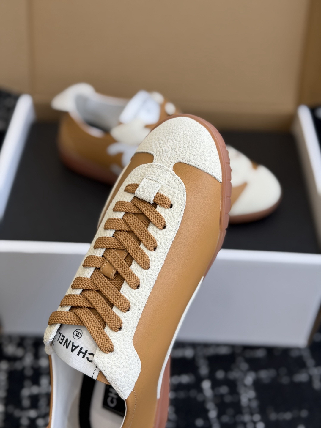 CHANEL Retro Color Block German Training Casual Sneakers - Image 9
