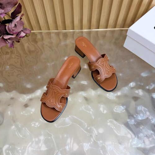 Alternative view of CELINE Arc de Triomphe Carved Chunky Heel Sandals