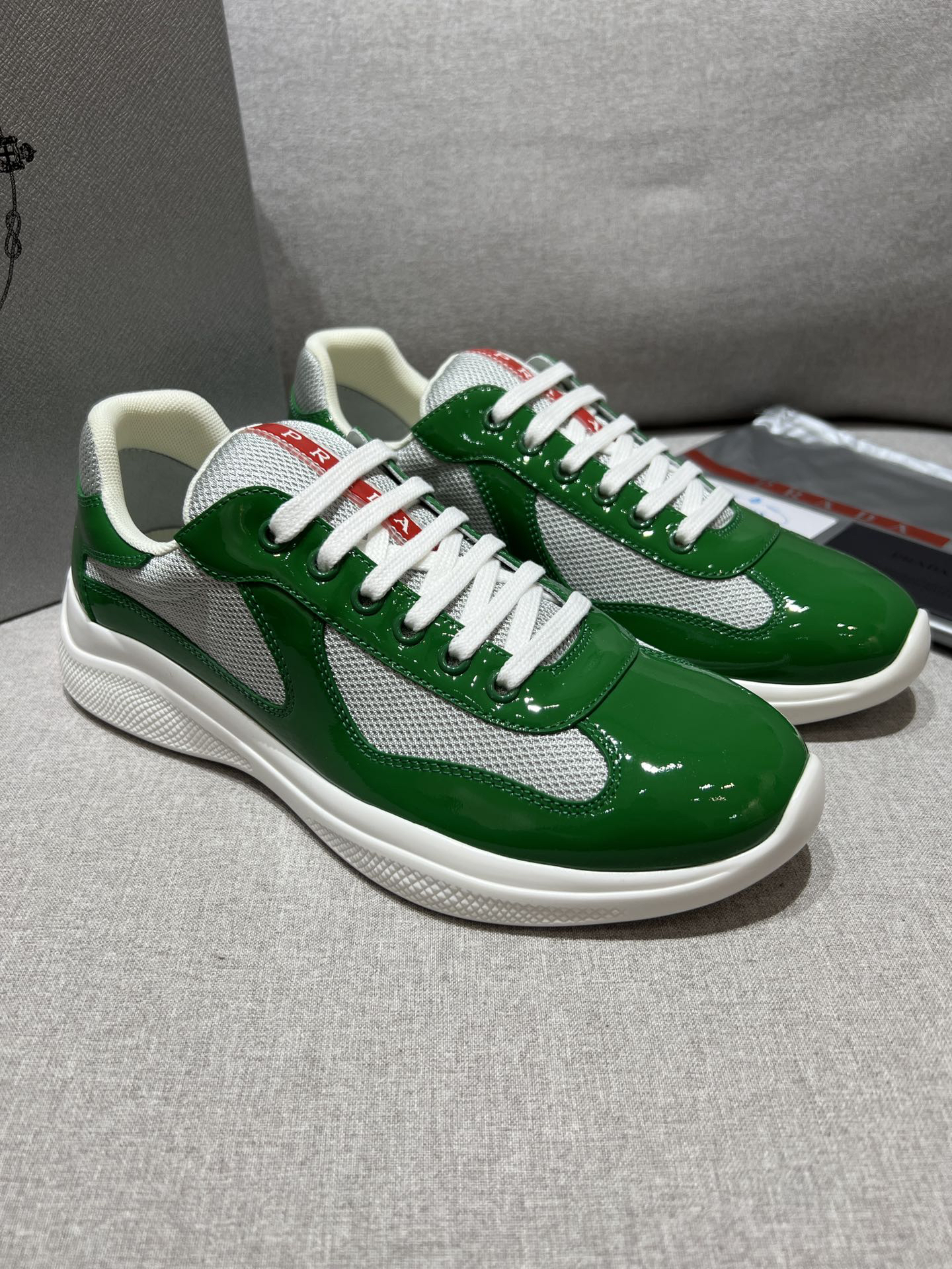 PRADA Prax 01 Glossy Mesh Casual Sneakers - Image 10