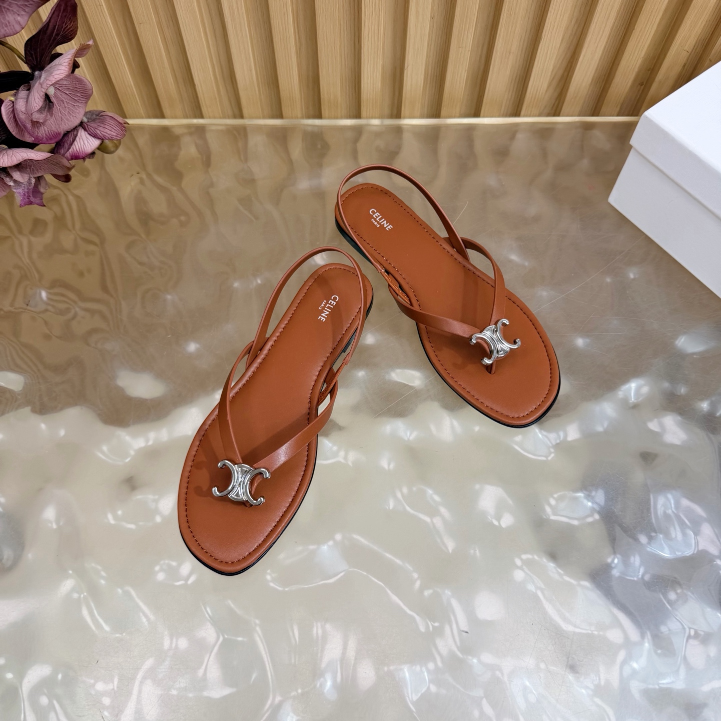 CELINE thong back strap flat sandals - Image 6