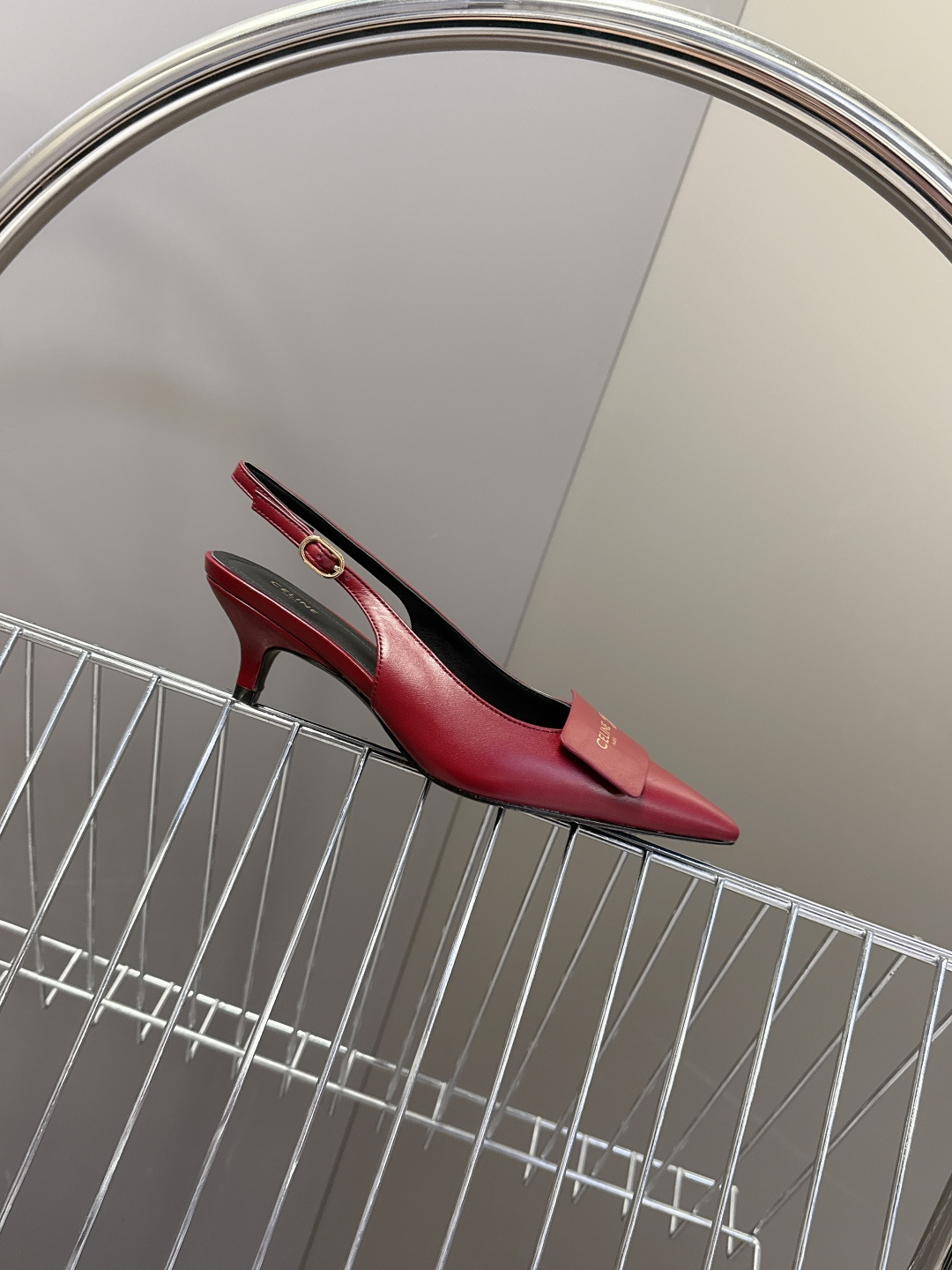 CELINE Arc de Triomphe Square Pointed Toe Open Back Stiletto Sandals - Image 7