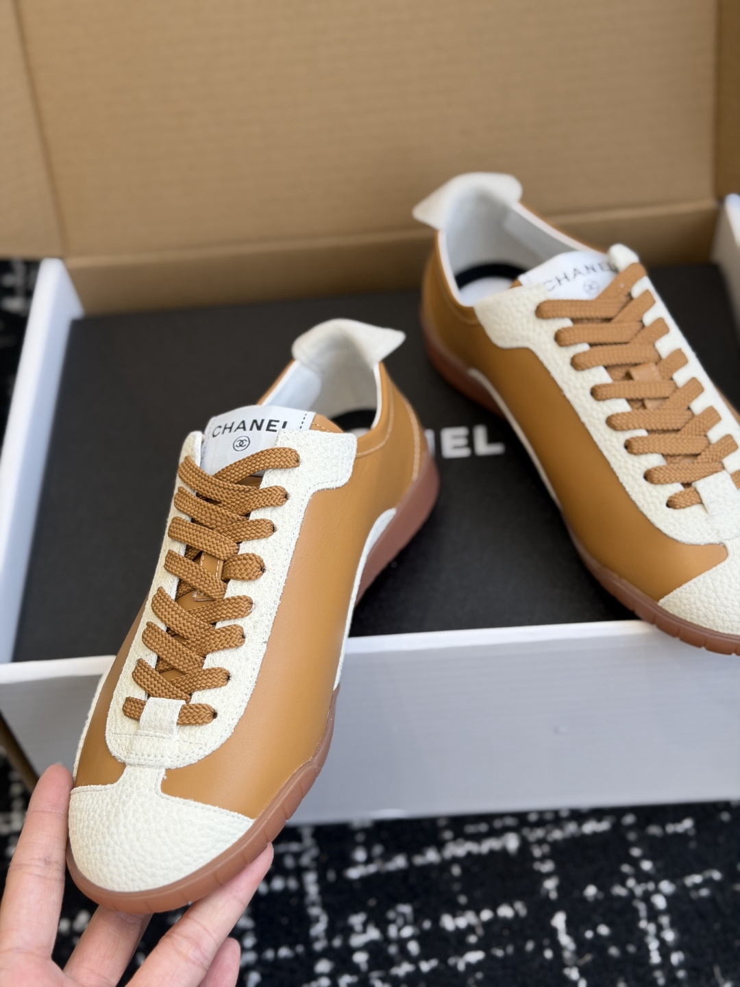 CHANEL Retro Color Block German Training Casual Sneakers - Image 10