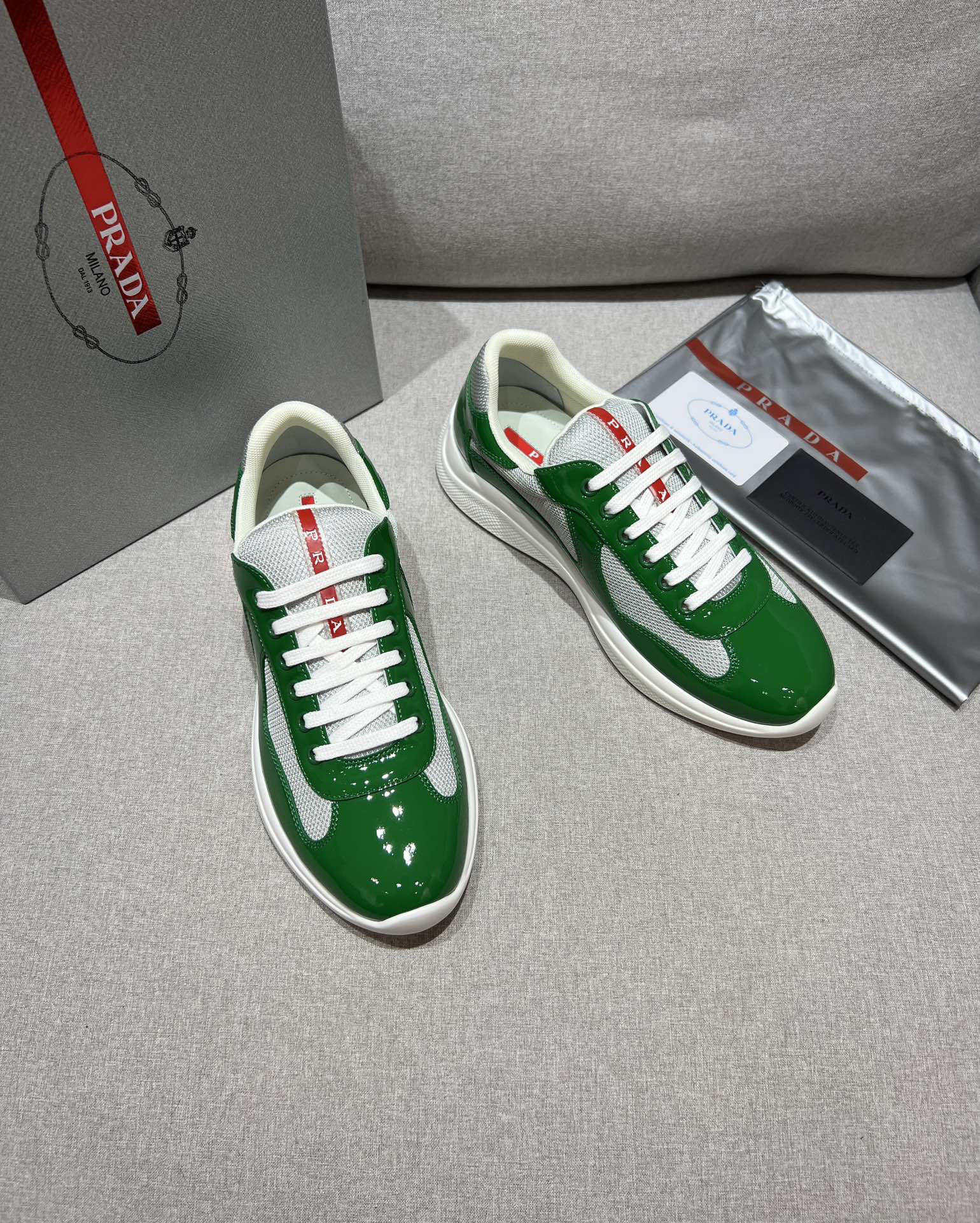 PRADA Prax 01 Glossy Mesh Casual Sneakers - Image 11