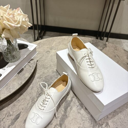 Alternative view of CELINE Perforated Arc de Triomphe Oxford Lace-up Flats