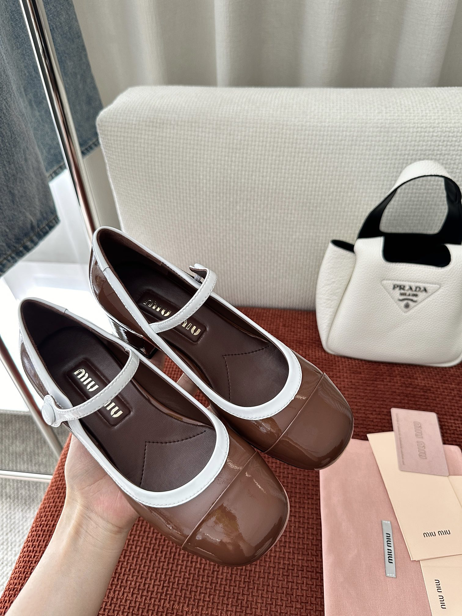 Miu Miu color-blocked Mary Jane flats - Image 9